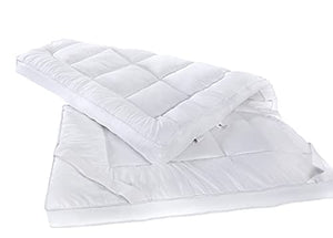 Orthopaedic Mattress Topper 10cm Extra Deep Hotel Quality Microfiber Filled Box Stitch 4 Elasticated Straps Hypoallergenic Soft & Firm Bed Topper
