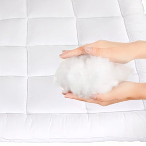Orthopaedic Mattress Topper 10cm Extra Deep Hotel Quality Microfiber Filled Box Stitch 4 Elasticated Straps Hypoallergenic Soft & Firm Bed Topper