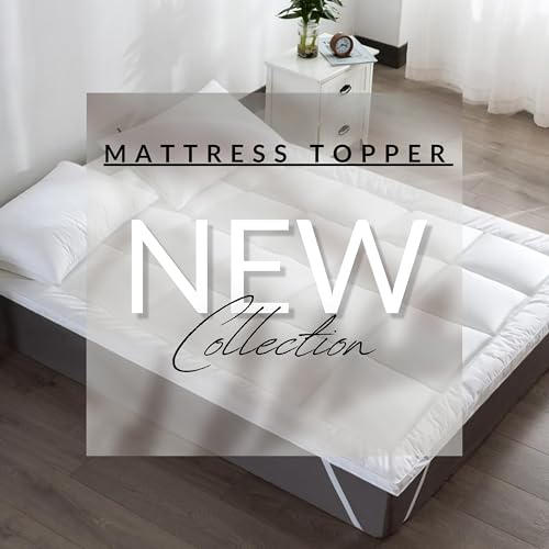 Orthopaedic Mattress Topper 10cm Extra Deep Hotel Quality Microfiber Filled Box Stitch 4 Elasticated Straps Hypoallergenic Soft & Firm Bed Topper