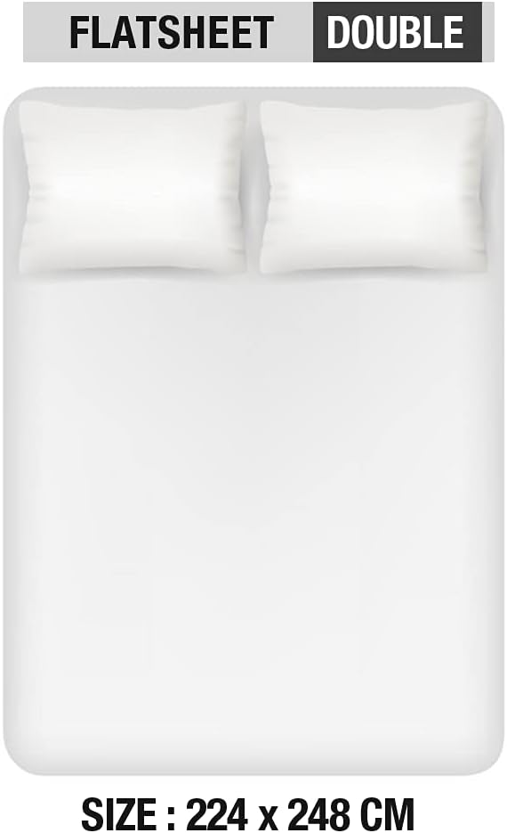 Hotel Quality 180 Thread Count Cotton Percale Flat Sheet – Soft, Easy Care & Easy Iron Plain Dyed Bedding