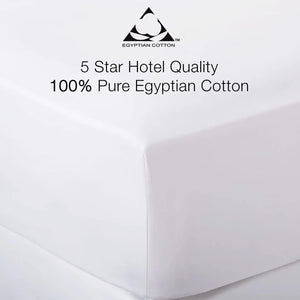 500 Thread Count 100% Pure 5 Star Hotel Quality Bedding Egyptian Cotton Luxurious Fitted Bedsheet With Extra Depth Of 40cm/16 inches