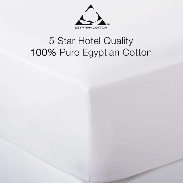 500 Thread Count 100% Pure 5 Star Hotel Quality Bedding Egyptian Cotton Luxurious Fitted Bedsheet With Extra Depth Of 40cm/16 inches