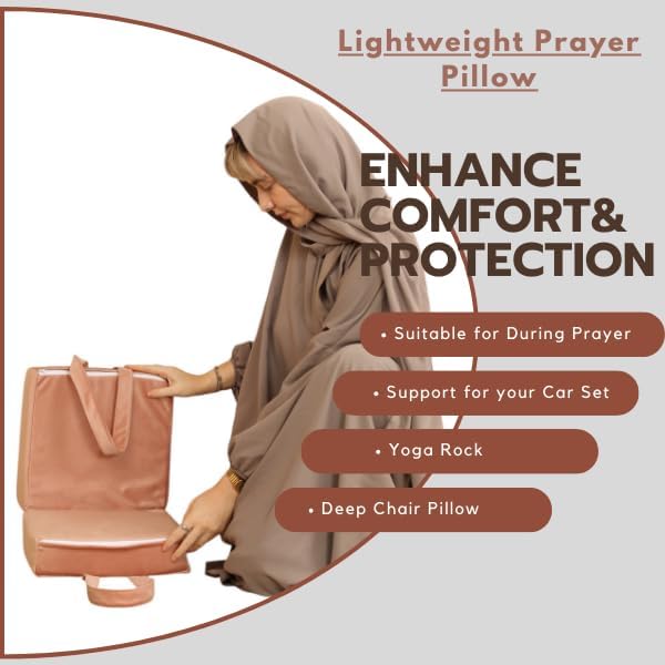 Crescent Textile Knee Pads for Prayer Thick Memory Foam Cushioning for Knee Supportive Soft Kneeling Mat for Prayer, Rock Chair, Yoga Workout Foam prayer pads
