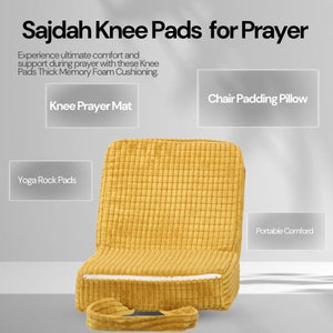 Crescent Textile Knee Pads for Prayer Thick Memory Foam Cushioning for Knee Supportive Soft Kneeling Mat for Prayer, Rock Chair, Yoga Workout Foam prayer pads