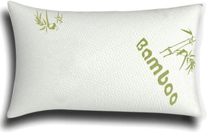 2 Pack Bamboo Bed Pillows – Hollowfiber Filling, Neck Support for Side, Back & Stomach Sleepers – Pain Relief Body Pillows with Removable Washable Covers