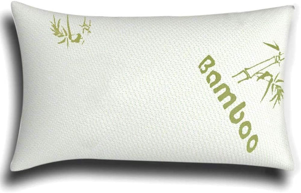 2 Pack Bamboo Bed Pillows – Hollowfiber Filling, Neck Support for Side, Back & Stomach Sleepers – Pain Relief Body Pillows with Removable Washable Covers