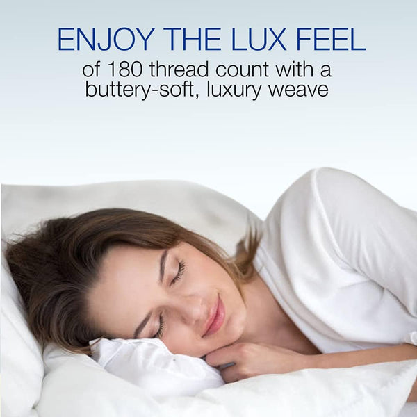 180 Thread Count 100% Pure Anti-Allergic Percale Fitted Sheet Stretches Up To 23cm Deep - Breathable Luxurious Bedding Hotel Quality Sheets