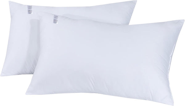 100% Pure Support For Stomach, Side And Back Sleepers Polycotton Hollowfiber Filled Sleeping Pillows 45x72cm Hotel Quality