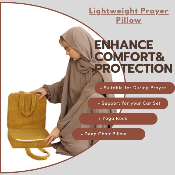 Crescent Textile Knee Pads for Prayer Thick Memory Foam Cushioning for Knee Supportive Soft Kneeling Mat for Prayer, Rock Chair, Yoga Workout Foam prayer pads