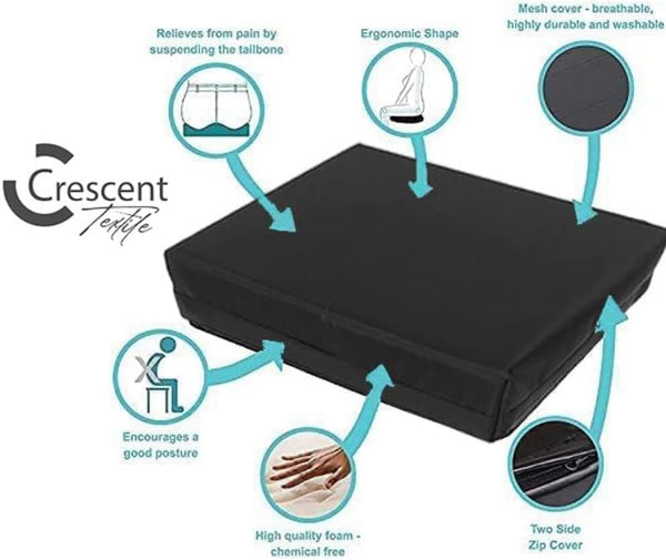 Wheelchair Cushions for Pressure Relief Memory Foam Waterproof Seat Pad Orthopedic Back Support, Sciatica & Tailbone Pain Relief Cushion Seat Pad for home and office chairs