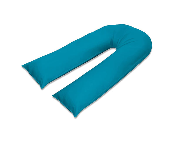 100% Pure Cotton Case 9ft Long Luxurious U-Shaped Pregnant Body Pillows Filled With Hollowfiber – Comfortable Sleeping Maternity Pillows For Back And Belly Support