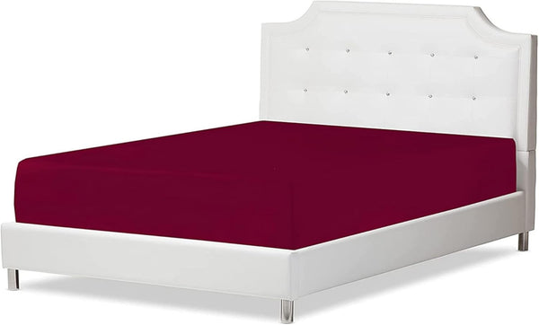 180 Thread Count 100% Pure Anti-Allergic Percale Fitted Sheet Stretches Up To 23cm Deep - Breathable Luxurious Bedding Hotel Quality Sheets