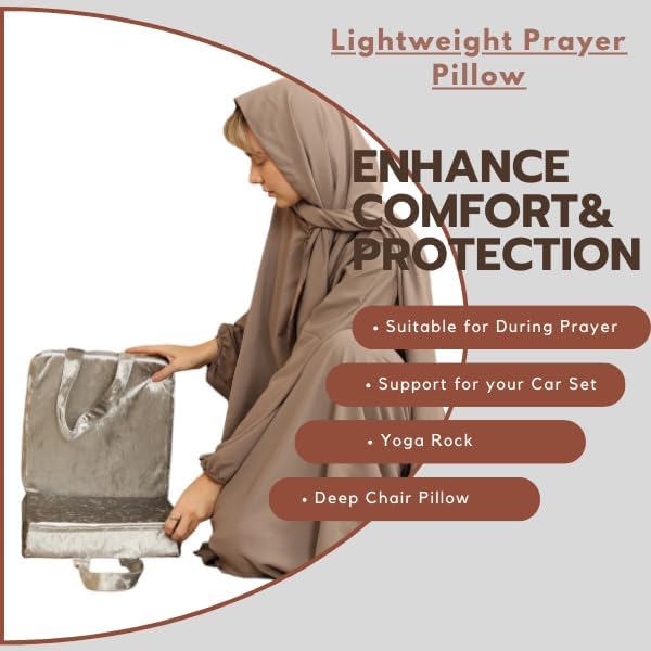 Crescent Textile Knee Pads for Prayer Thick Memory Foam Cushioning for Knee Supportive Soft Kneeling Mat for Prayer, Rock Chair, Yoga Workout Foam prayer pads