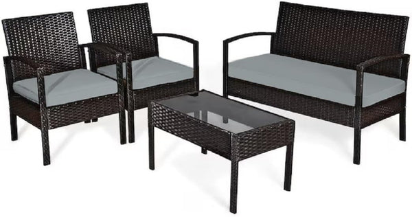 Crescent Textile Waterproof Outdoor Cushions for Patio Rattan Furniture 3 Pieces Set Seat Pads Cushion For Garden Rattan Sofa Furniture Comfy Cushions | Lightweight and Durable