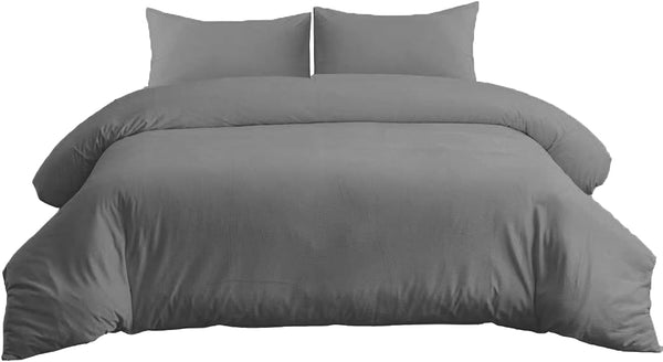 Luxury 300 Thread Count 100% Pure Egyptian Cotton Duvet Cover Set with Pillowcases