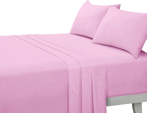 Hotel Quality 180 Thread Count Cotton Percale Flat Sheet – Soft, Easy Care & Easy Iron Plain Dyed Bedding
