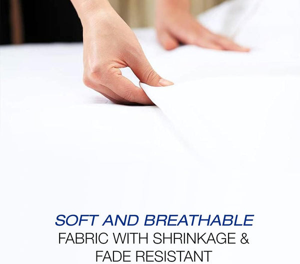 180 Thread Count 100% Pure Anti-Allergic Percale Fitted Sheet Stretches Up To 23cm Deep - Breathable Luxurious Bedding Hotel Quality Sheets