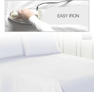 Hotel Quality 180 Thread Count Cotton Percale Flat Sheet – Soft, Easy Care & Easy Iron Plain Dyed Bedding