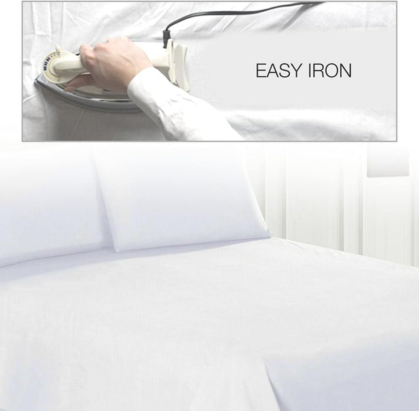 Hotel Quality 180 Thread Count Cotton Percale Flat Sheet – Soft, Easy Care & Easy Iron Plain Dyed Bedding