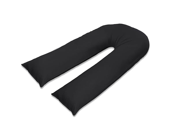 100% Pure Cotton Case 12ft Long Luxurious U-Shaped Pregnant Body Pillows Filled With Hollowfiber – Comfortable Sleeping Maternity Pillows For Back And Belly Support