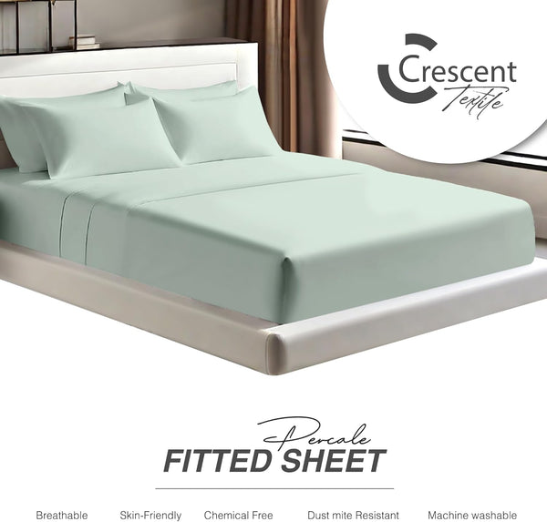 Luxury Egyptian Cotton Fitted Sheet – 200 Thread Count, 25cm Deep Pocket, Soft & Comfortable Bed Sheet
