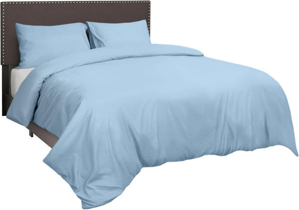 Soft Brushed Microfiber Duvet Cover Set - Lightweight Quilted Comforter with Pillowcases - Easy Care Bedding
