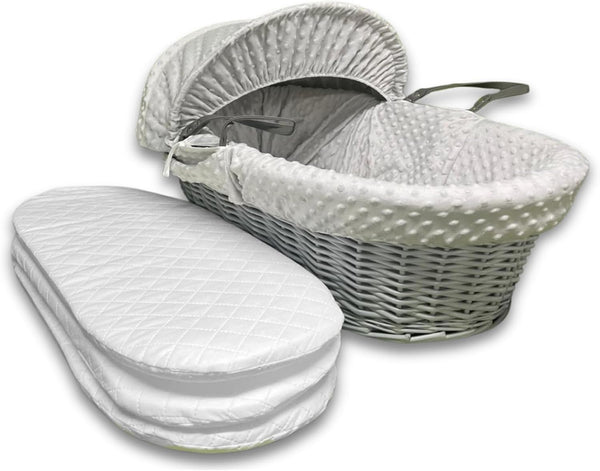 Moses Pram Basket Mattress Extra Thick Super Soft & Nursery Classic Foam Mattress Easy to Fit For Baby Pram Crib Bassinet Baskets Oval Shape Mattress