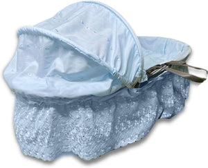 Broderie Anglaise Designer Spare Replacement Moses Basket Dressing Cover Bedding Set & Adjustable Hood, Padded Liner, Body Surround Basket Cover Only