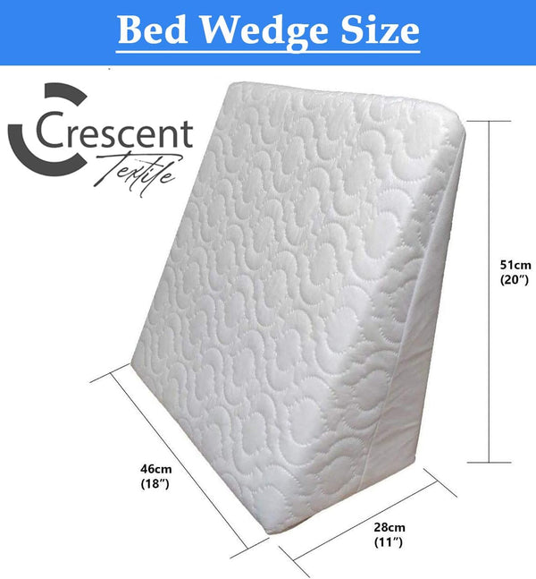 Crescent Textile Bed Wedge Pillows Elevated Cushion for Bed Triangle Wedge Pillow for Back and Legs Support, Back Pain, Leg Pain, Pregnancy, Neck and Shoulder Joint Pain Cushions (20" X 18" X 11")