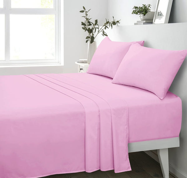 Hotel Quality 100% Cotton Percale Flat Sheets – 180 Thread Count, Soft & Durable Bed Linen