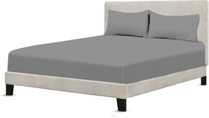 300 Thread Count Egyptian Cotton Fitted Sheet 30 CM/12 Inch Extra Deep Pocket, Hotel Quality Cotton Soft, Fade & Wrinkle Resistant Fitted Bed Sheets