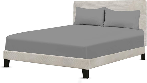 300 Thread Count Egyptian Cotton Fitted Sheet 30 CM/12 Inch Extra Deep Pocket, Hotel Quality Cotton Soft, Fade & Wrinkle Resistant Fitted Bed Sheets