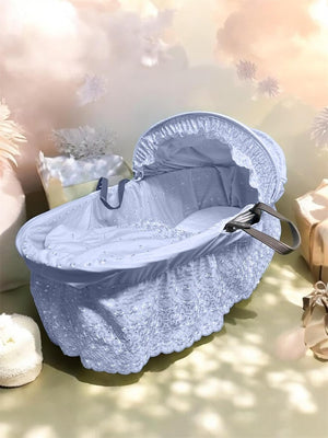 Broderie Anglaise Designer Spare Replacement Moses Basket Dressing Cover Bedding Set & Adjustable Hood, Padded Liner, Body Surround Basket Cover Only
