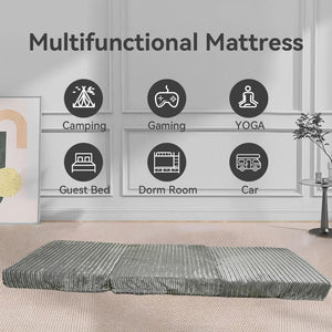 Crescent Textile Z Bed Futon Mattress Foldable Kids chair & Great for Sleepover Bed, Adult Footstool Pouffe for Bedroom, Living Room, Playroom Soft & Comfy Futon Set DOUBLE