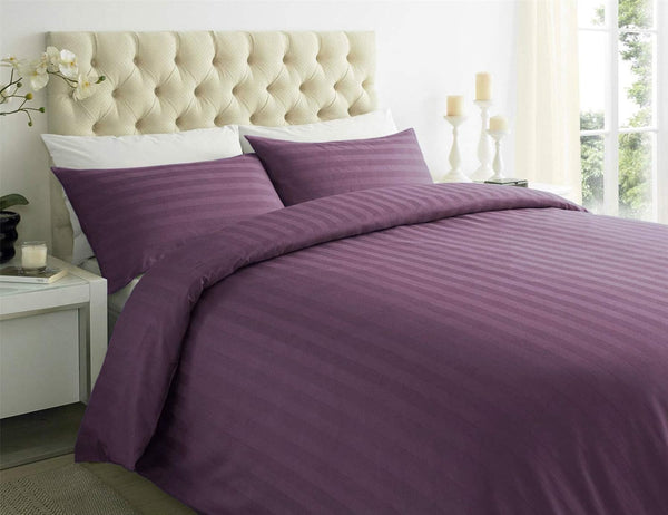 400TC Egyptian Cotton Stripe Duvet Cover Set - Quilt Cover with Pillowcases