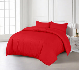 Percale Quilt Cover Set with Pillowcase - Plain Cotton Duvet Bedding for All Season