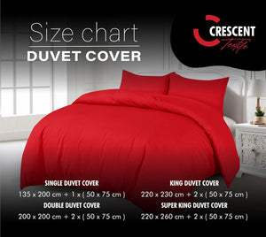 Percale Quilt Cover Set with Pillowcase - Plain Cotton Duvet Bedding for All Season