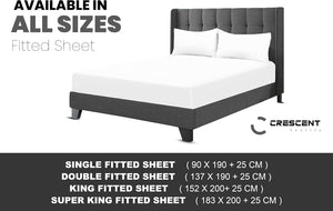 200TC 100% Egyptian Cotton Deep Fitted Sheets – Hotel Quality, Soft & Breathable, Stretches Up to 25cm Deep