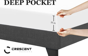 200TC 100% Egyptian Cotton Deep Fitted Sheets – Hotel Quality, Soft & Breathable, Stretches Up to 25cm Deep