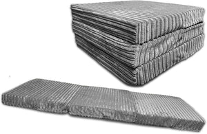 Crescent Textile Z Bed Futon Mattress Foldable Kids chair & Great for Sleepover Bed, Adult Footstool Pouffe for Bedroom, Living Room, Playroom Soft & Comfy Futon Set DOUBLE