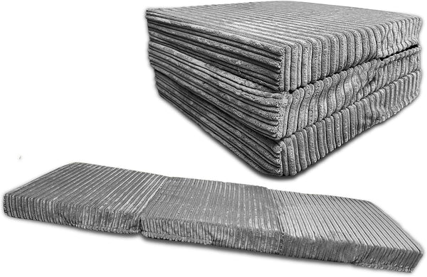 Crescent Textile Z Bed Futon Mattress Foldable Kids chair & Great for Sleepover Bed, Adult Footstool Pouffe for Bedroom, Living Room, Playroom Soft & Comfy Futon Set DOUBLE