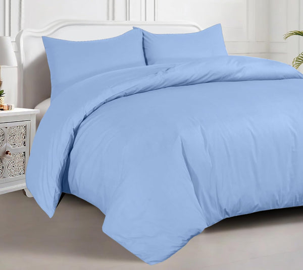Hotel Quality Duvet Cover Set - 100% Egyptian Cotton, 200TC, Easy Closure. All Sizes Available
