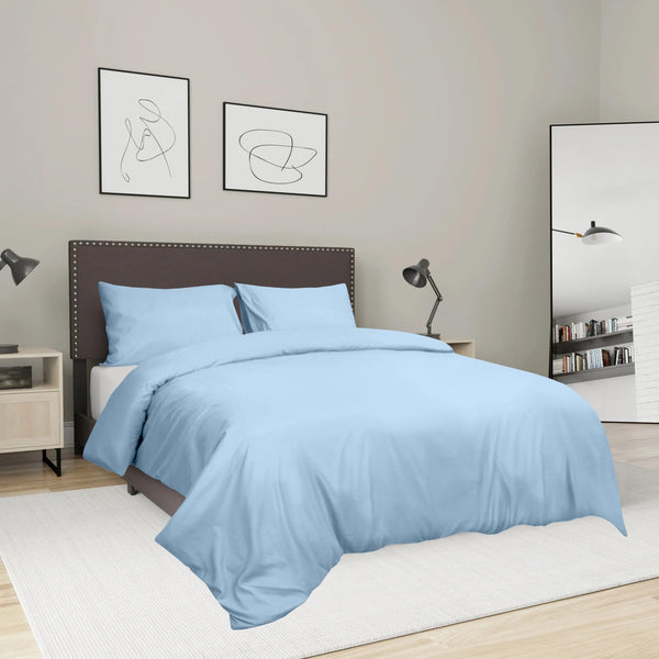 Soft Brushed Microfiber Duvet Cover Set - Lightweight Quilted Comforter with Pillowcases - Easy Care Bedding