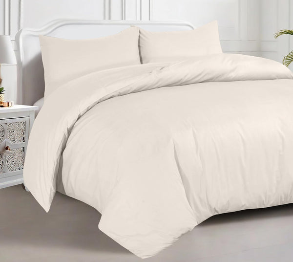Hotel Quality Duvet Cover Set - 100% Egyptian Cotton, 200TC, Easy Closure. All Sizes Available