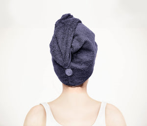 Crescent Textile 100% Pure Cotton Super Absorbent Luxury Hair Turban Towel Soft Quick Dry Bath Towel Wrap - Soft Hair Drying Towel