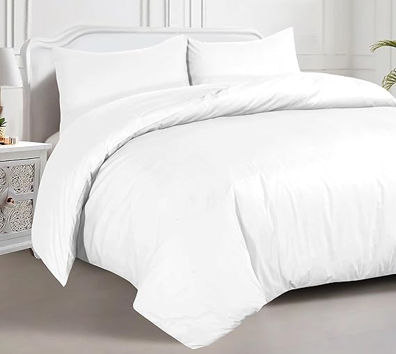 Hotel Quality Duvet Cover Set - 100% Egyptian Cotton, 200TC, Easy Closure. All Sizes Available