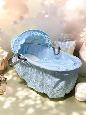 Broderie Anglaise Designer Spare Replacement Moses Basket Dressing Cover Bedding Set & Adjustable Hood, Padded Liner, Body Surround Basket Cover Only