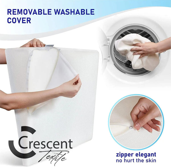 Crescent Textile Bed Wedge Pillows Elevated Cushion for Bed Triangle Wedge Pillow for Back and Legs Support, Back Pain, Leg Pain, Pregnancy, Neck and Shoulder Joint Pain Cushions (20" X 18" X 11")