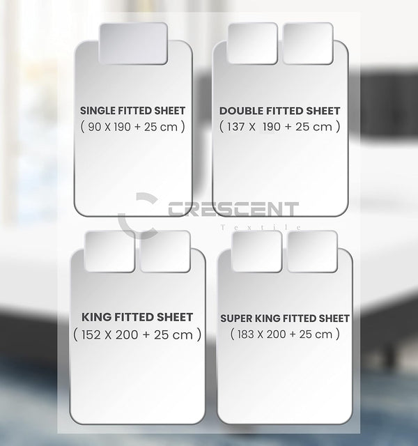 200TC 100% Egyptian Cotton Deep Fitted Sheets – Hotel Quality, Soft & Breathable, Stretches Up to 25cm Deep