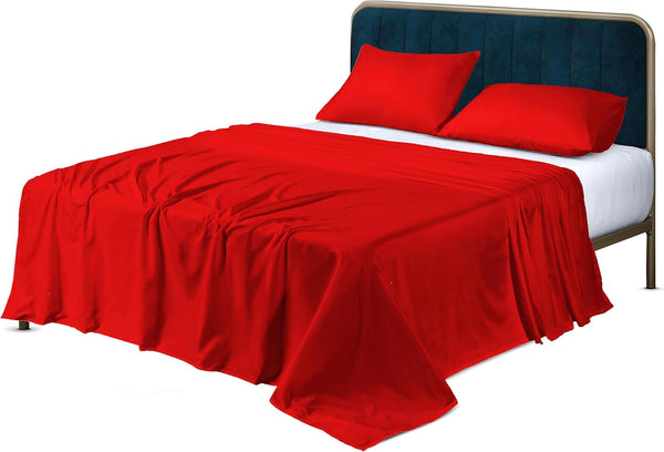 Flat Sheet Easy Care Brushed Microfibre Fabric Flat Sheet Non Iron Non Wrinkle, Comfortable and Fade Resistant Bedding Sheets